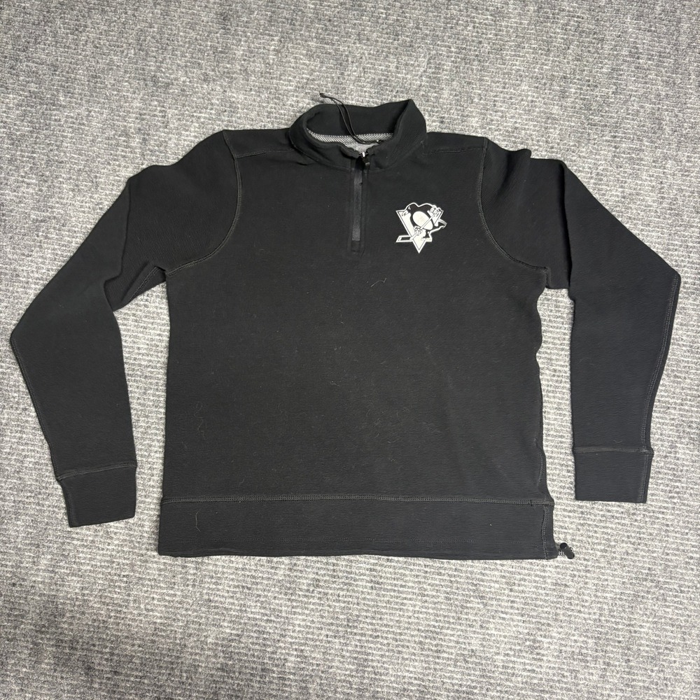 Mens Pittsburgh Penguins Black 1/4 Zip Pullover‎ Sweatshirt Size Small